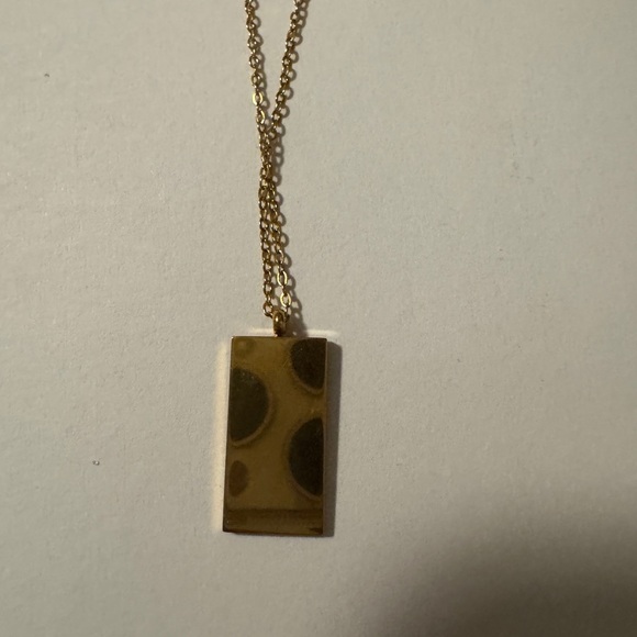 Gold Pendant Necklace with Hand and Eye Design - Picture 2 of 3